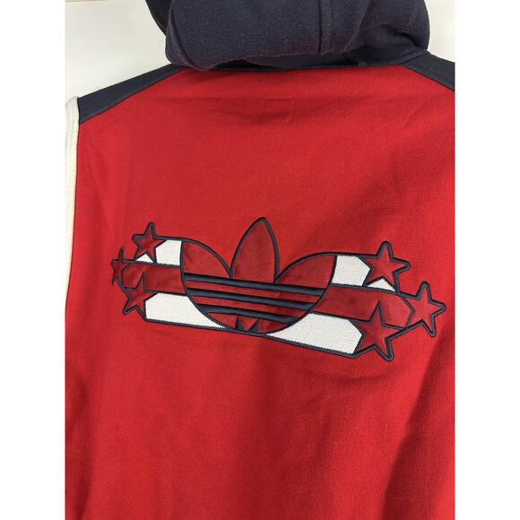 Adidas Originals Trefoil Red Navy SAMPLE Hoodie Hooded Sweatshirt Rare Prototype - Picture 11 of 16